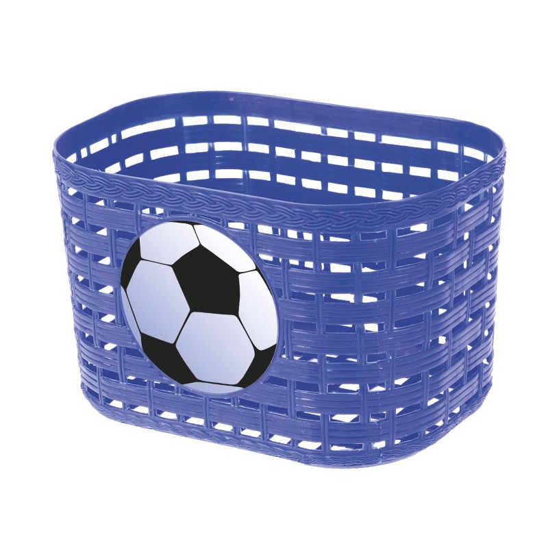 košík predný plast.,modrý,motív lopta