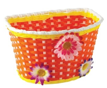 Košík predný plast, detský, oranžovo/žlt